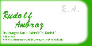 rudolf ambroz business card